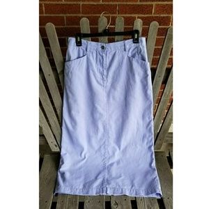 Long Lilac Denim Skirt